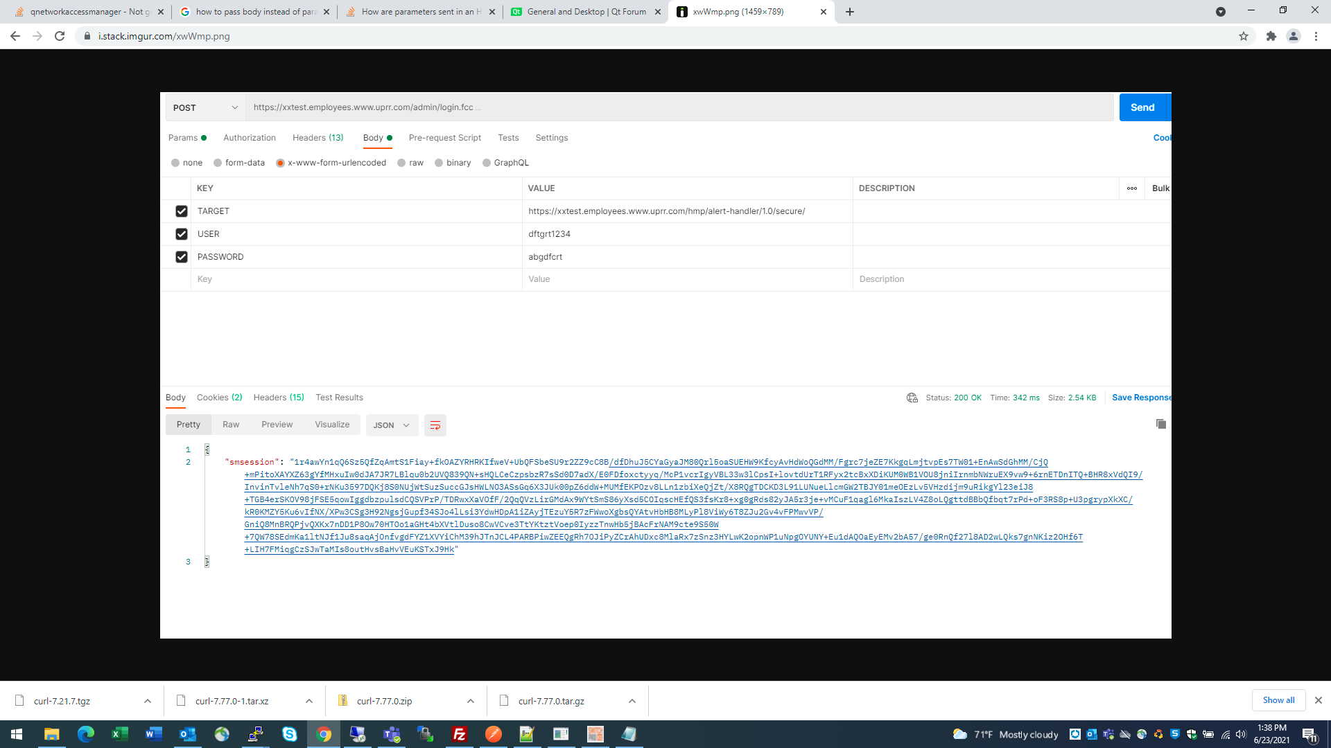 Not Getting Any Response From Post Request In Form Url Encoded Format 