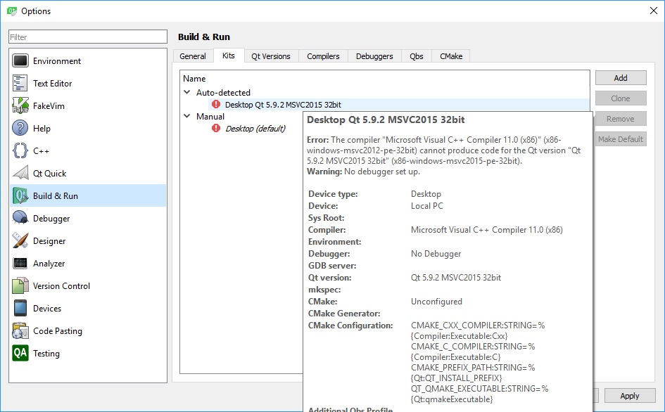 Compilation Error Under Msvc15 32 Bit Qt Forum