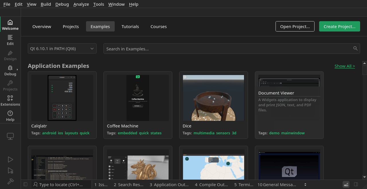 Screenshot of Examples